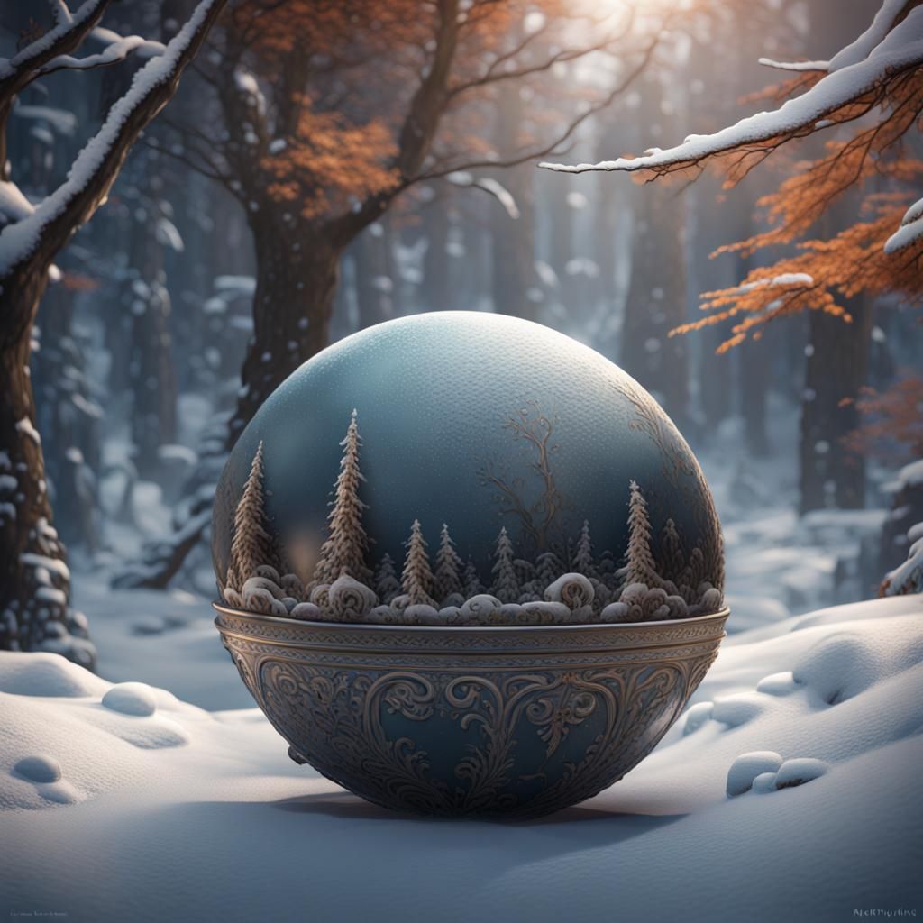 Fantastical Snow Globe in Detailed Matte Painting