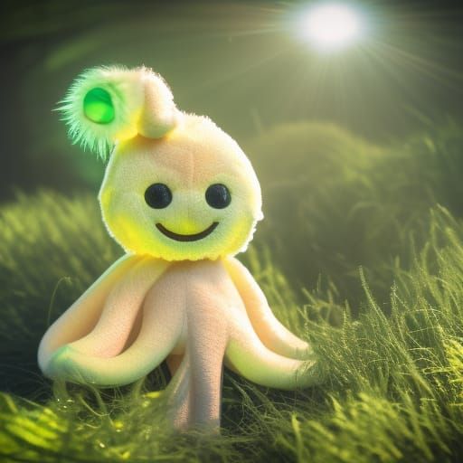 Cthulhu Plush Toy in Divine Sunshine