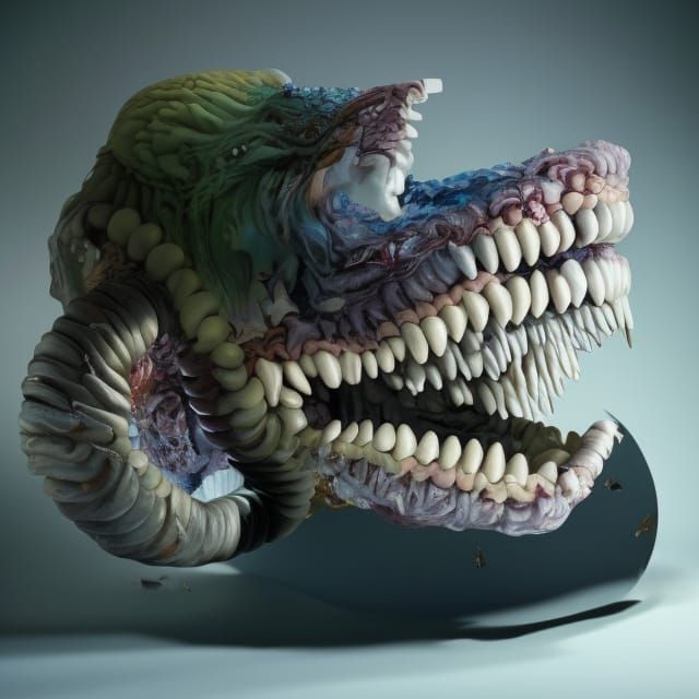 Living Globe with Teeth: Macabre Holographic Art
