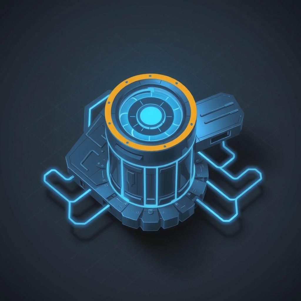 Futuristic Energy Generator in 8-bit Pixel Art