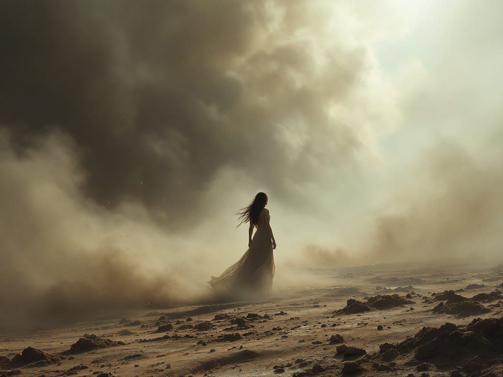Ethereal Dust Storm in a Desolate Land