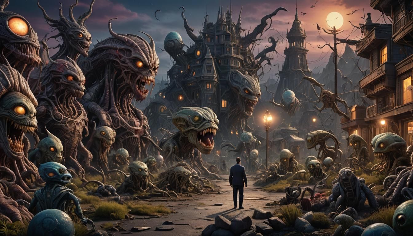 Alien Monsters in a Strange World: Matte Painting