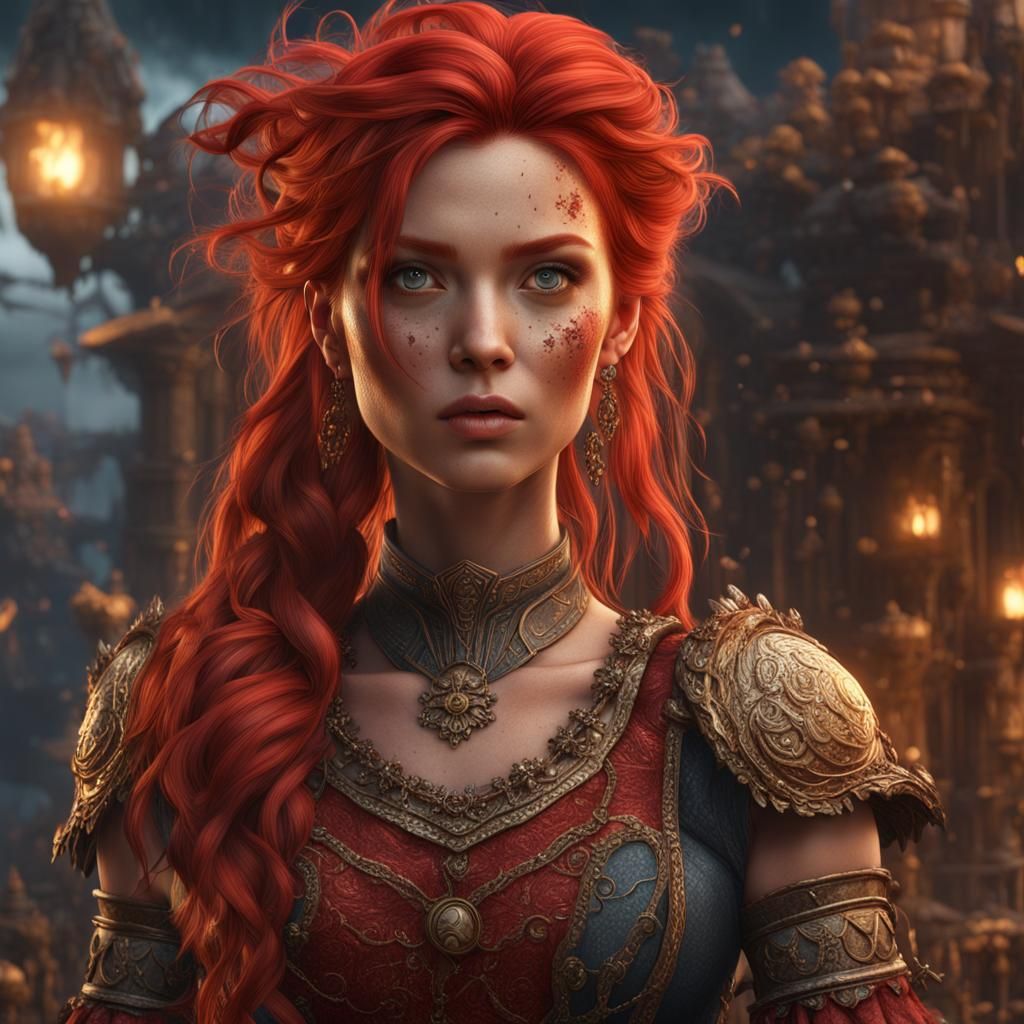 Red haired, detailed, 8K, 4K, HDR, Photo realistic, Photo, R...