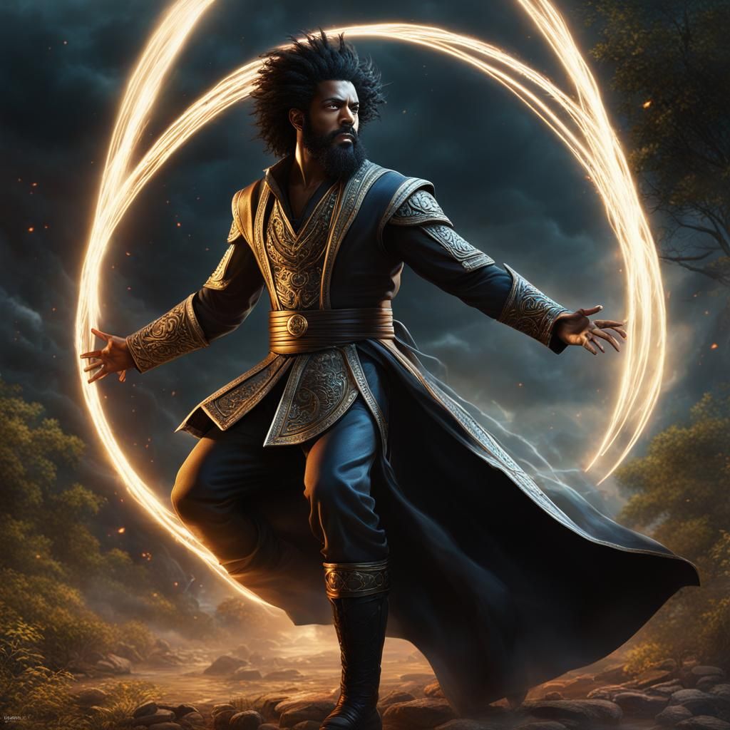 Hasidic Jew Powering Up with Glowing Aura