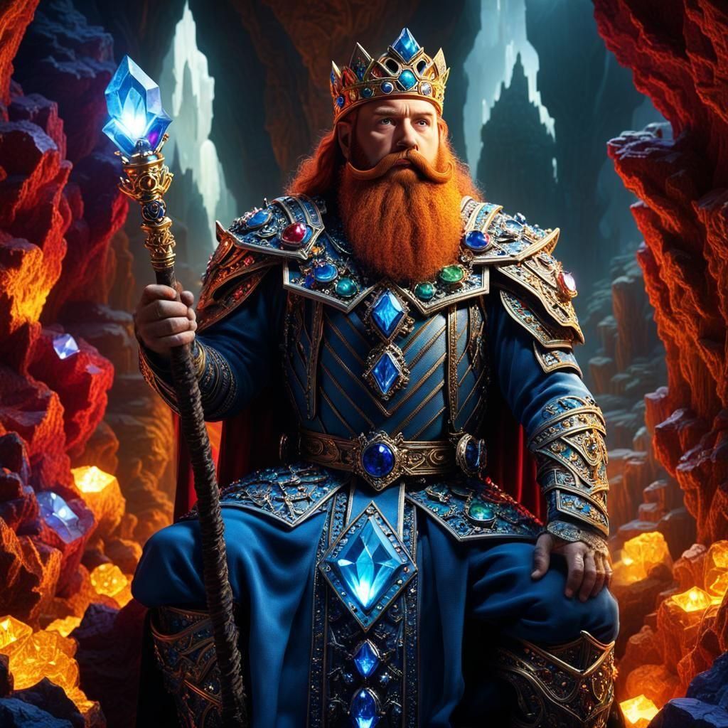 The Dwarven King in the Crystal Throne Room