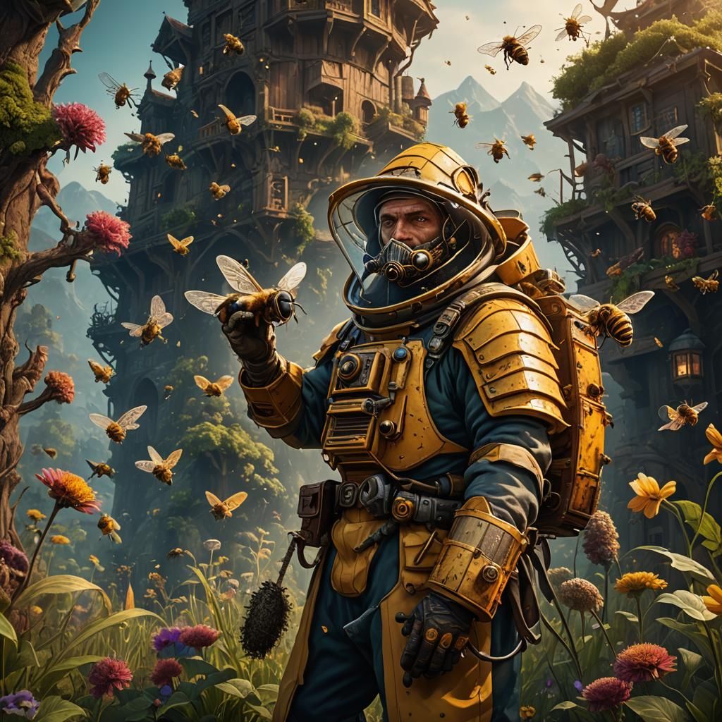 Beebeard the Beekeeper: Detailed Matte Painting