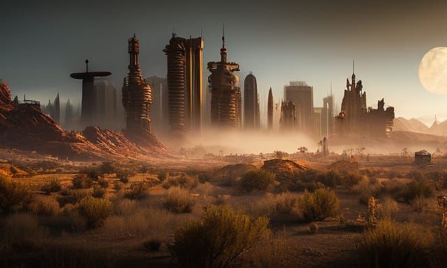Post-Apocalyptic Las Vegas: Dark Fantasy Concept Art
