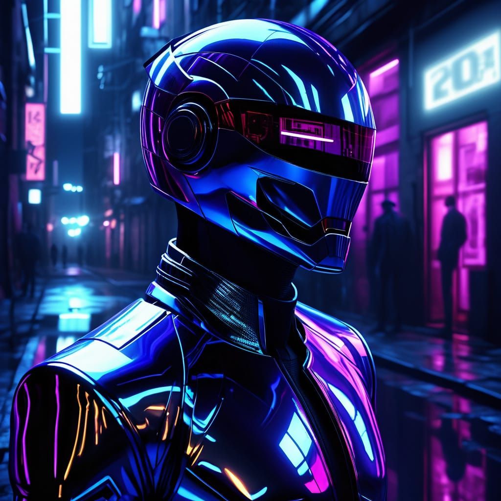 Futuristic Spy in Film Noir Style