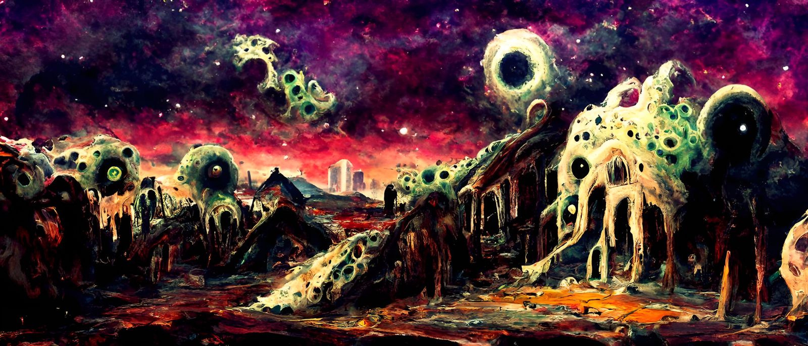 Cosmic Horror Landscape in Post-Apocalyptic World