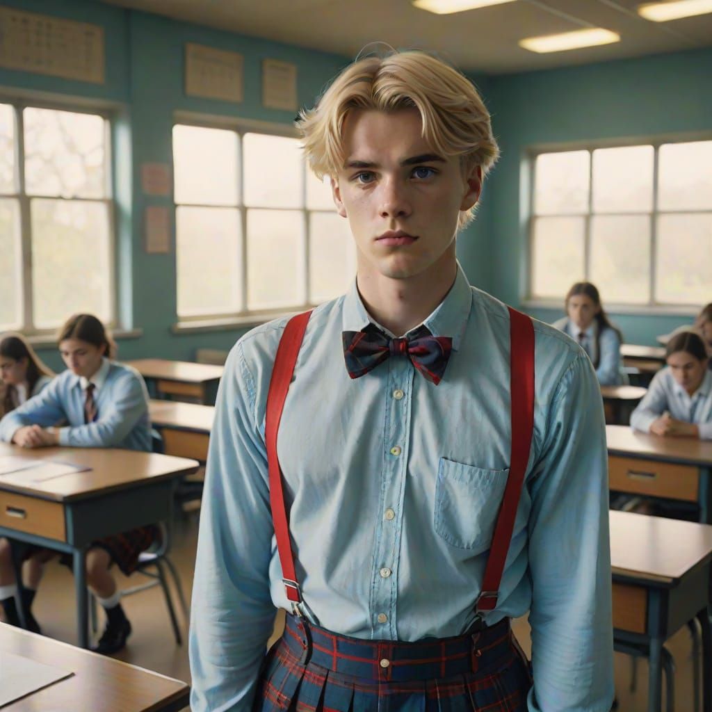 Ethereal Classroom Moment in Cinematic Style