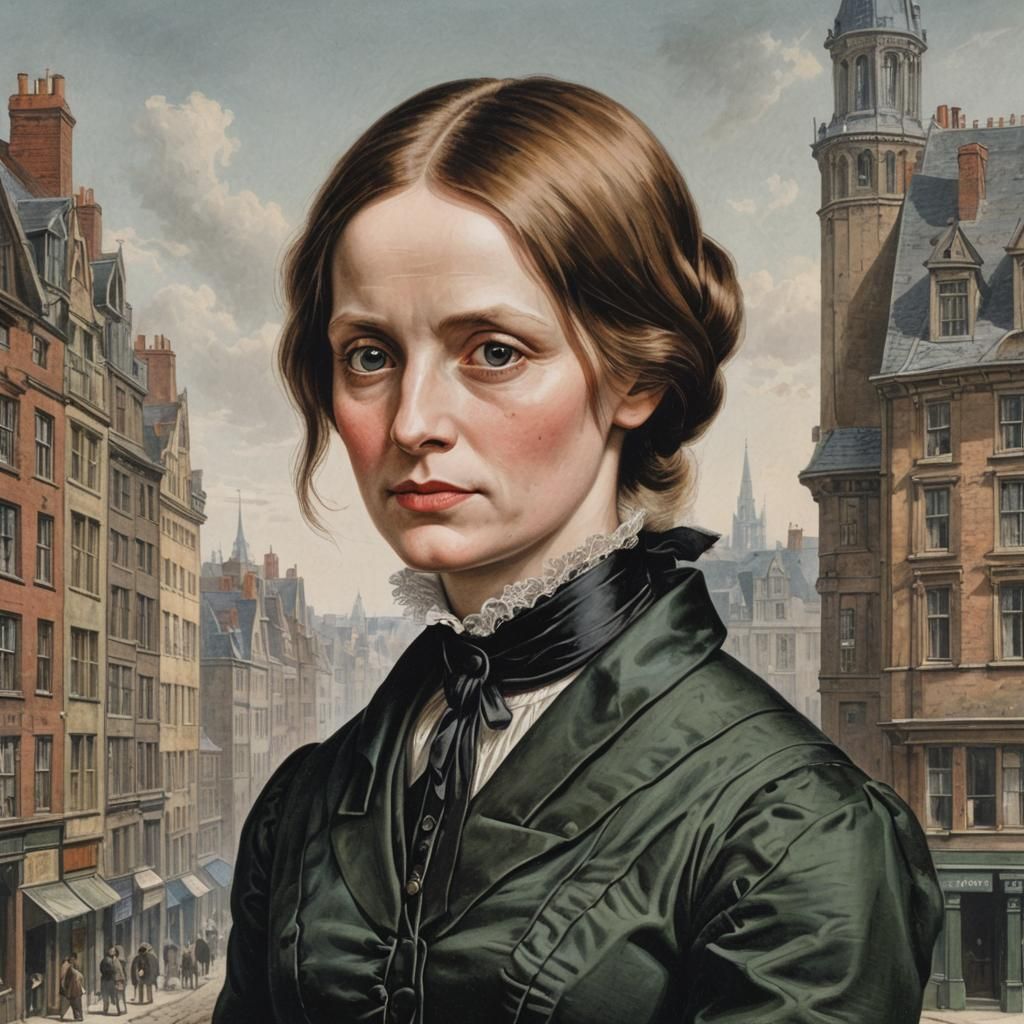 Charlotte Bronte in Victorian Brussels: Photorealistic Portr...