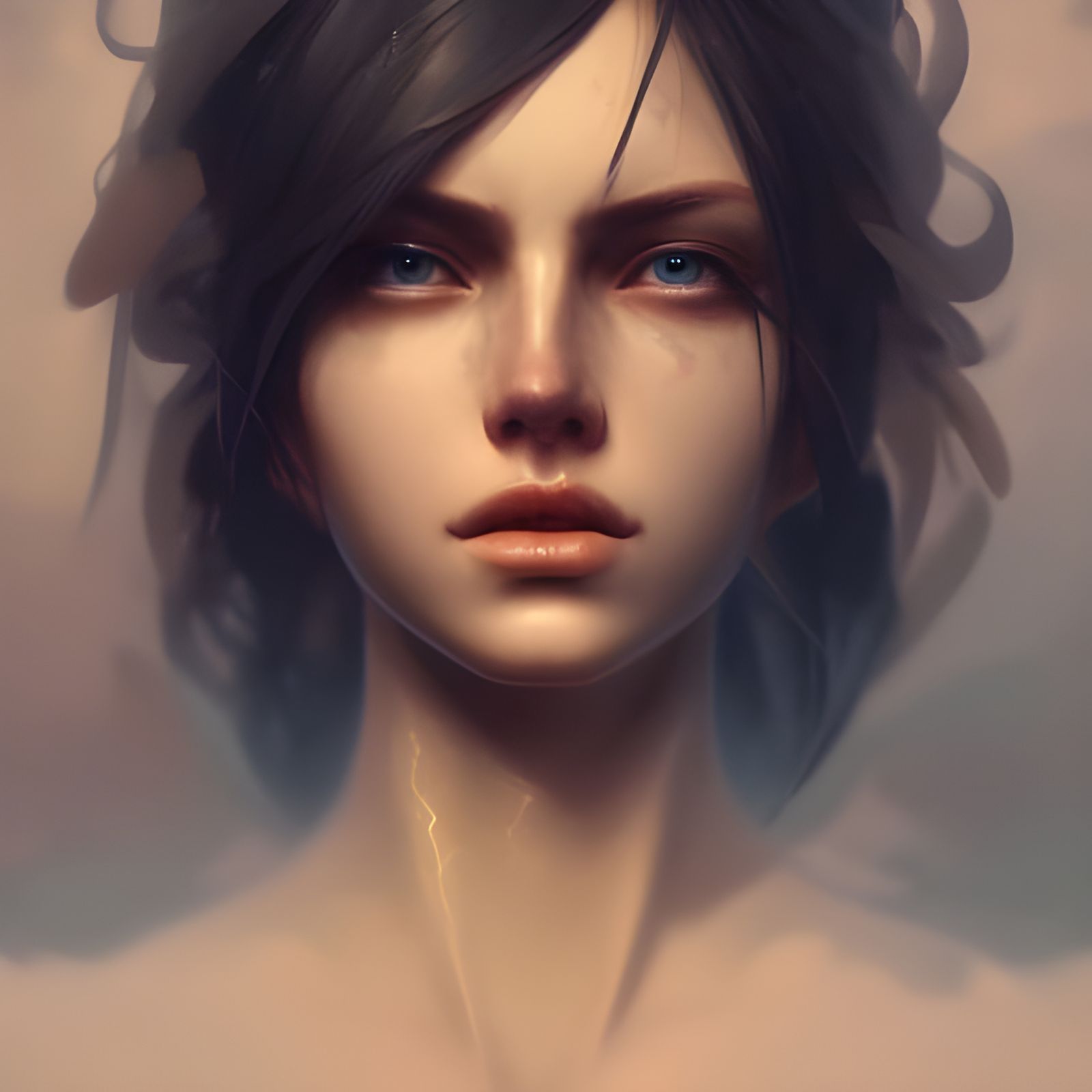 Detailed Portrait of Man with Green Eyes