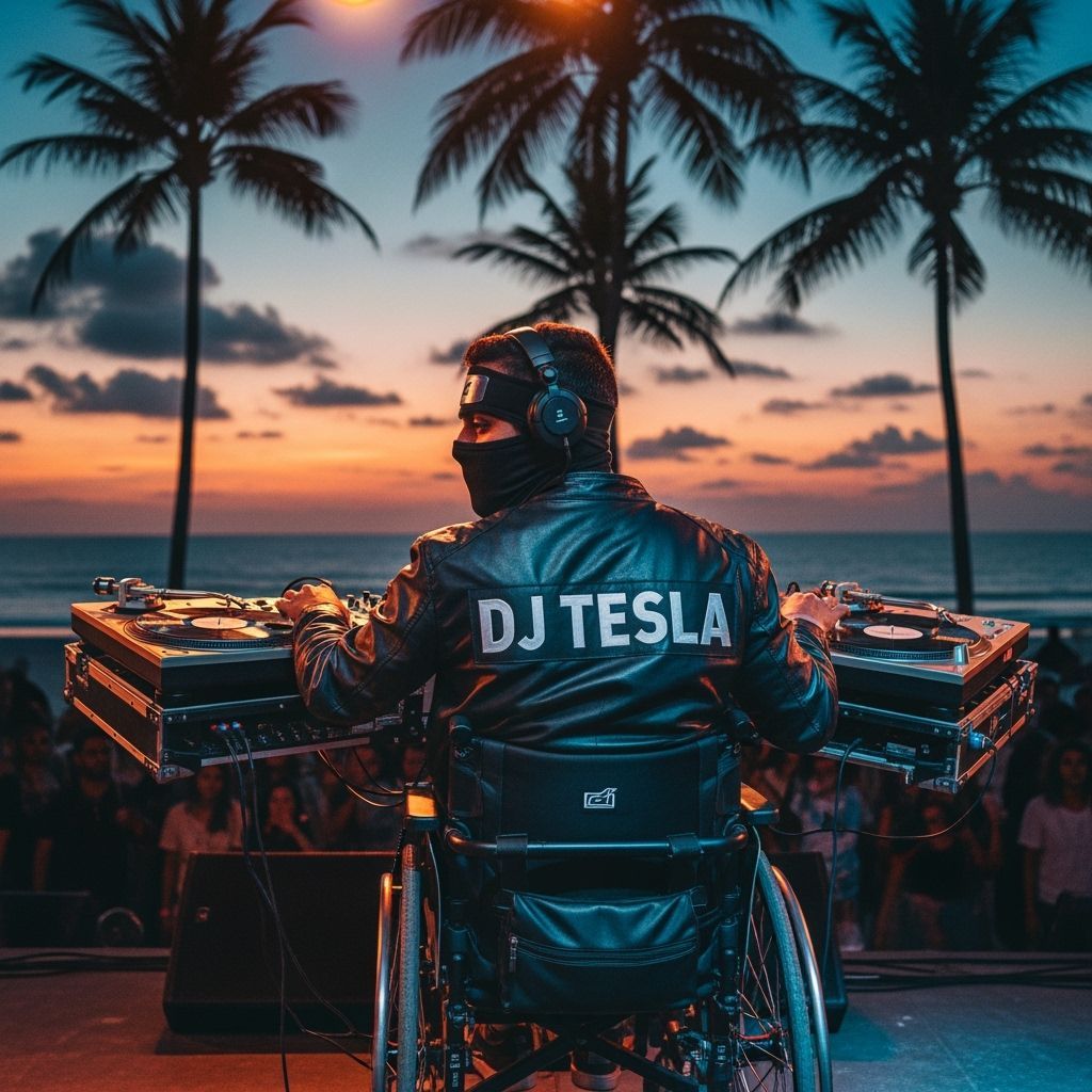 Indian DJ in Wheelchair Performs at Sunset Beach