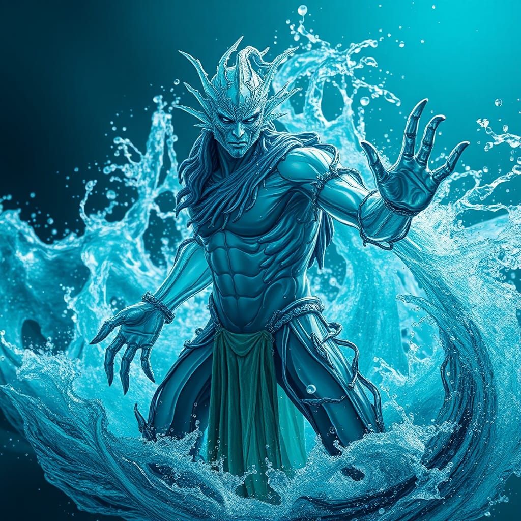 Majestic Water Warrior in Fantasy Concept Art