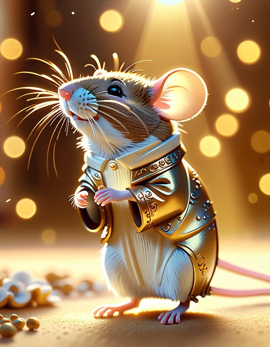 Respectful Mouse in Golden Hour Lighting