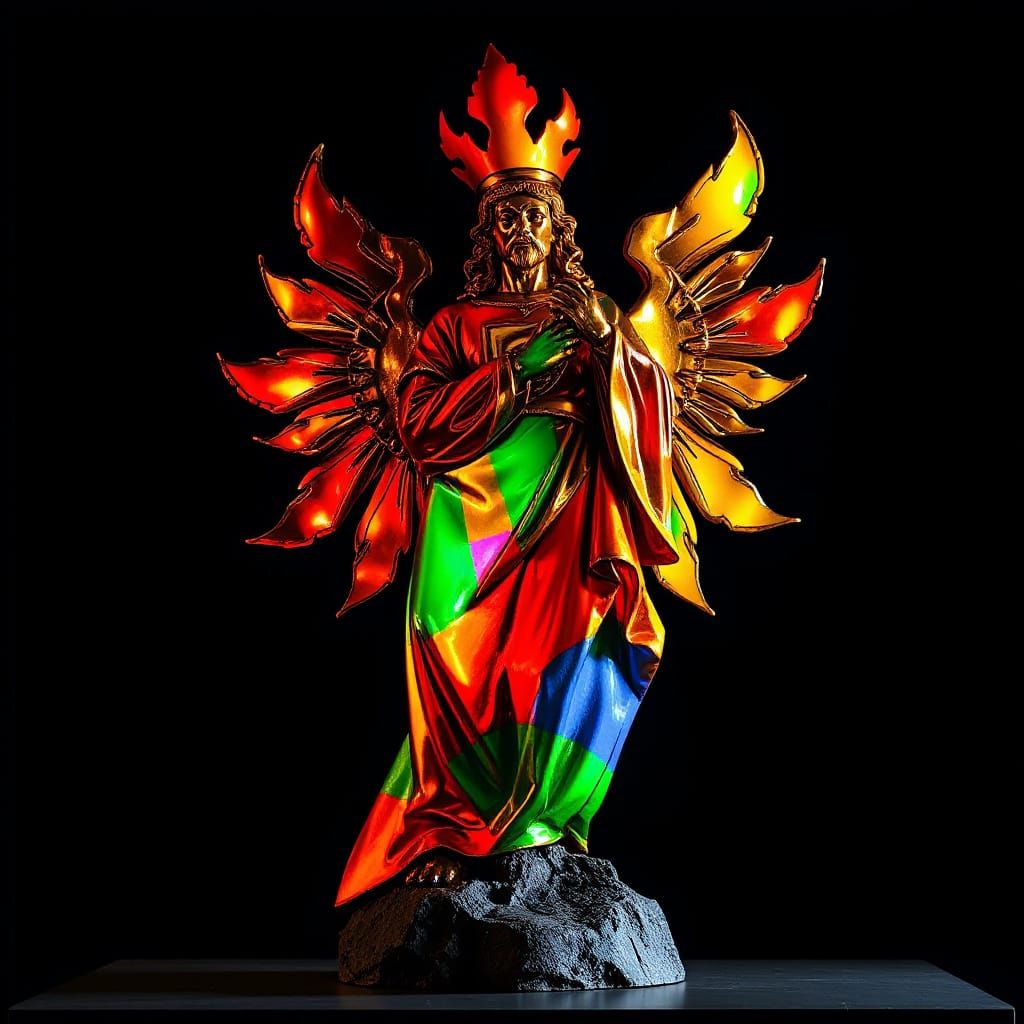 Hyperrealistic Sculpture in Vivid Colors