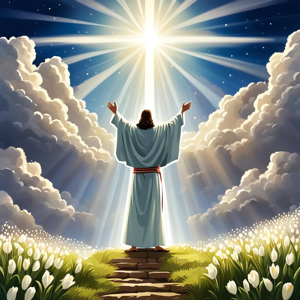 Jesus Christ Rising to Heaven