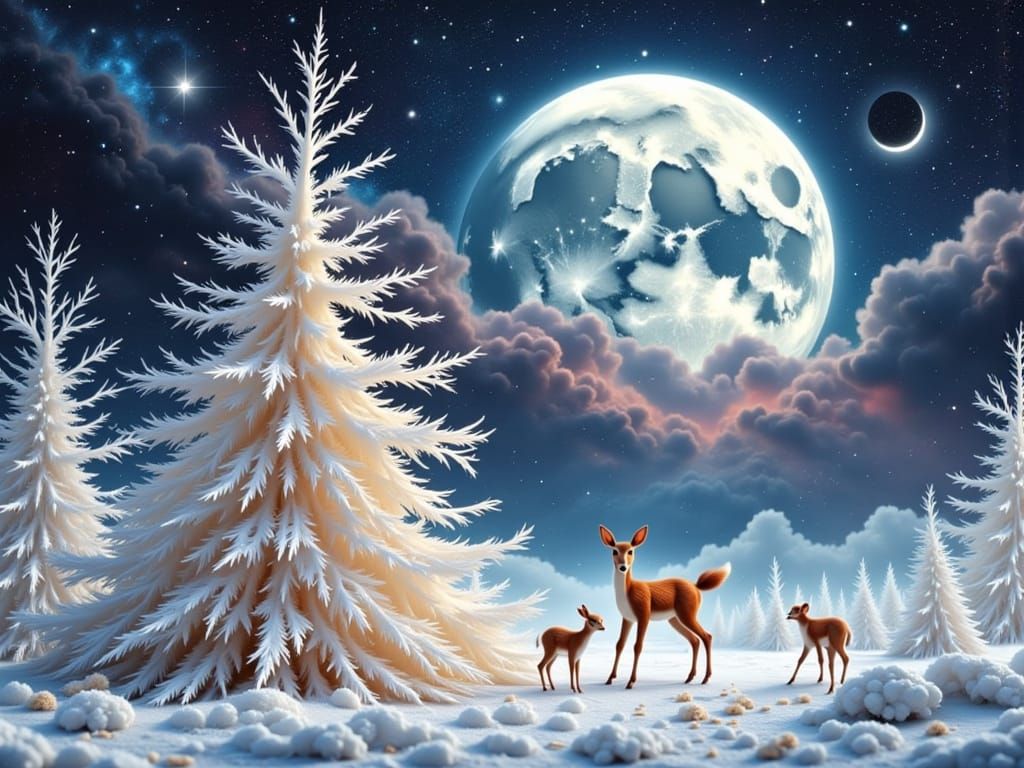 Christmastree in winter snow wonderland