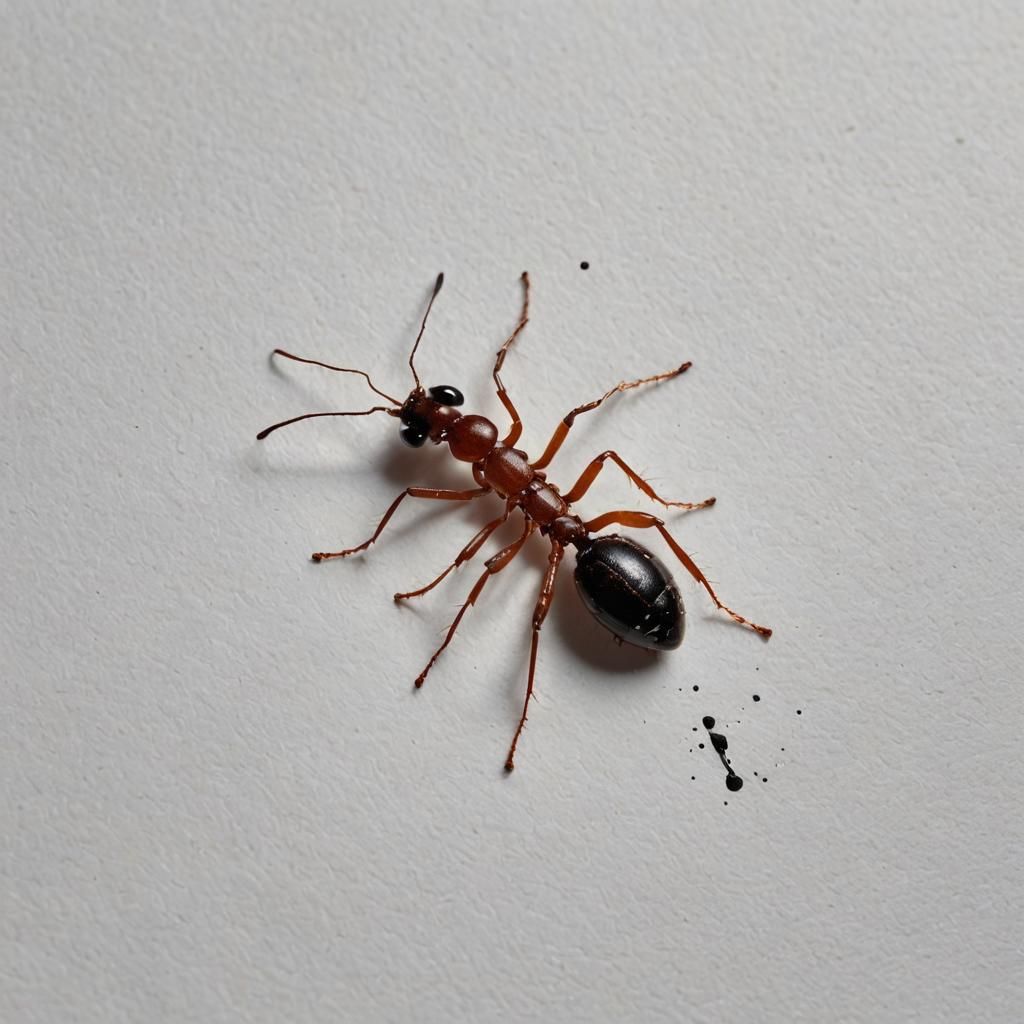 Realistic Ant in Circle, Splash Art Style
