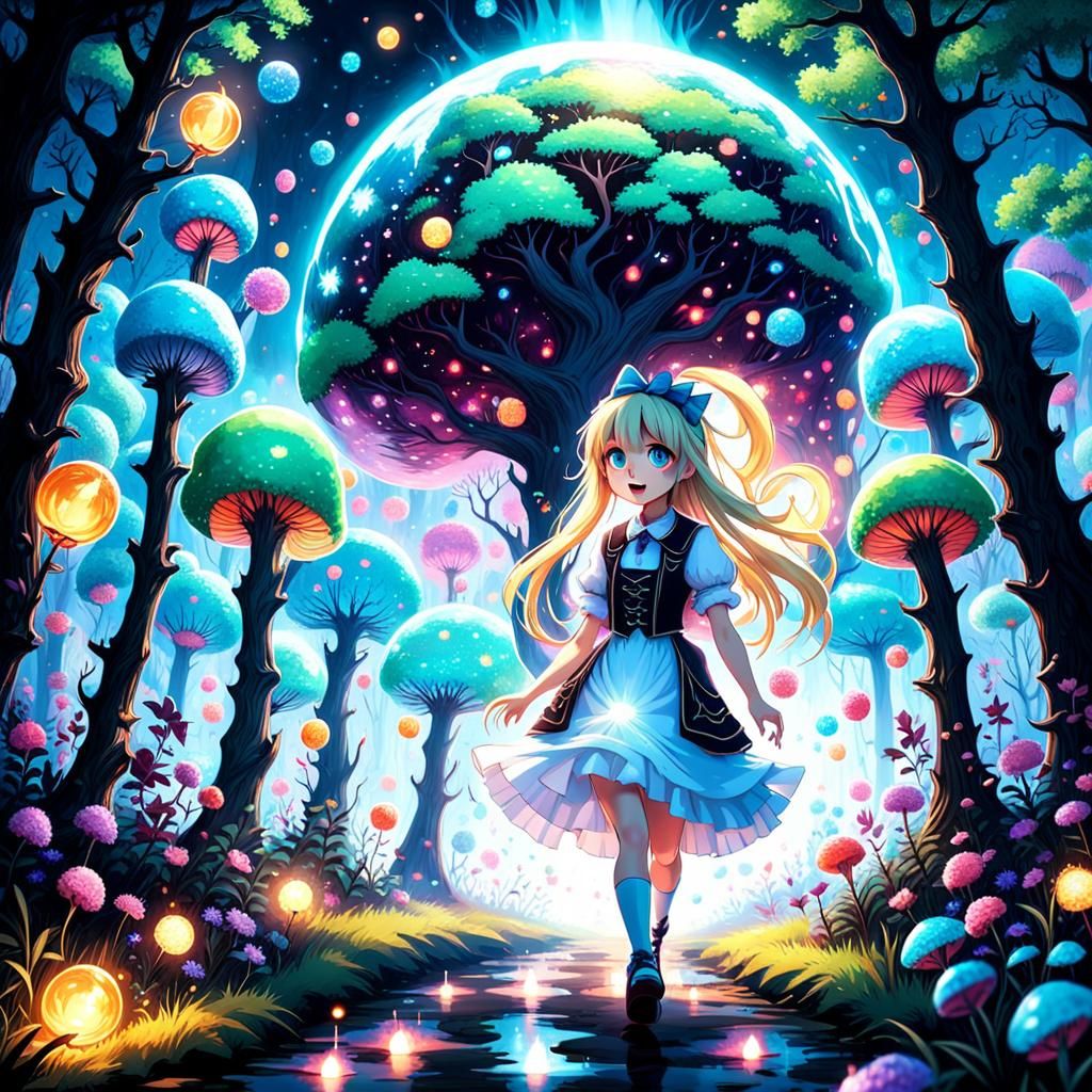 Alice in Creepy Cute Candyland, Digital Illustration