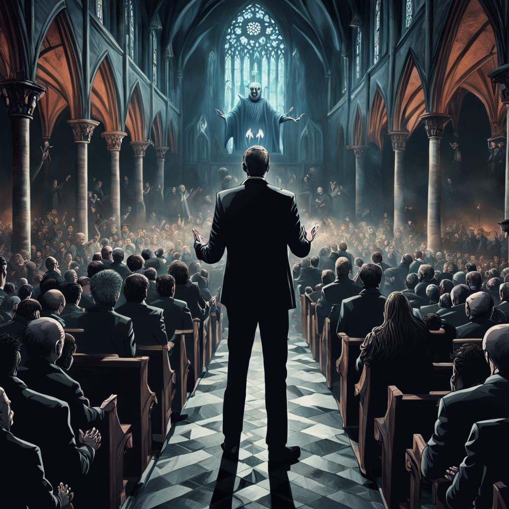 Gothic Church Service Interrupted by Alien Invasion