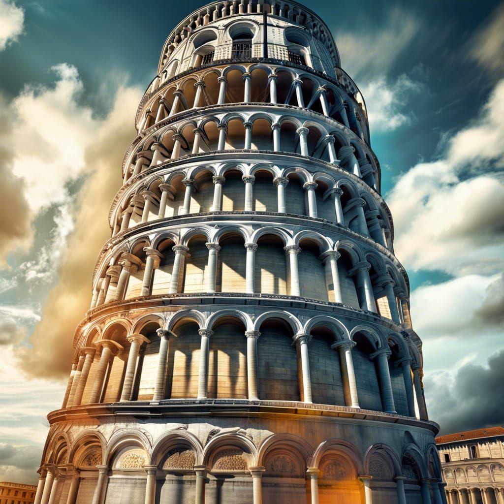 Iconic Leaning Tower of Pisa: Hyperrealistic HDR Image