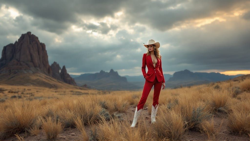 Crimson Cowboy: A Striking Woman in the Wild West