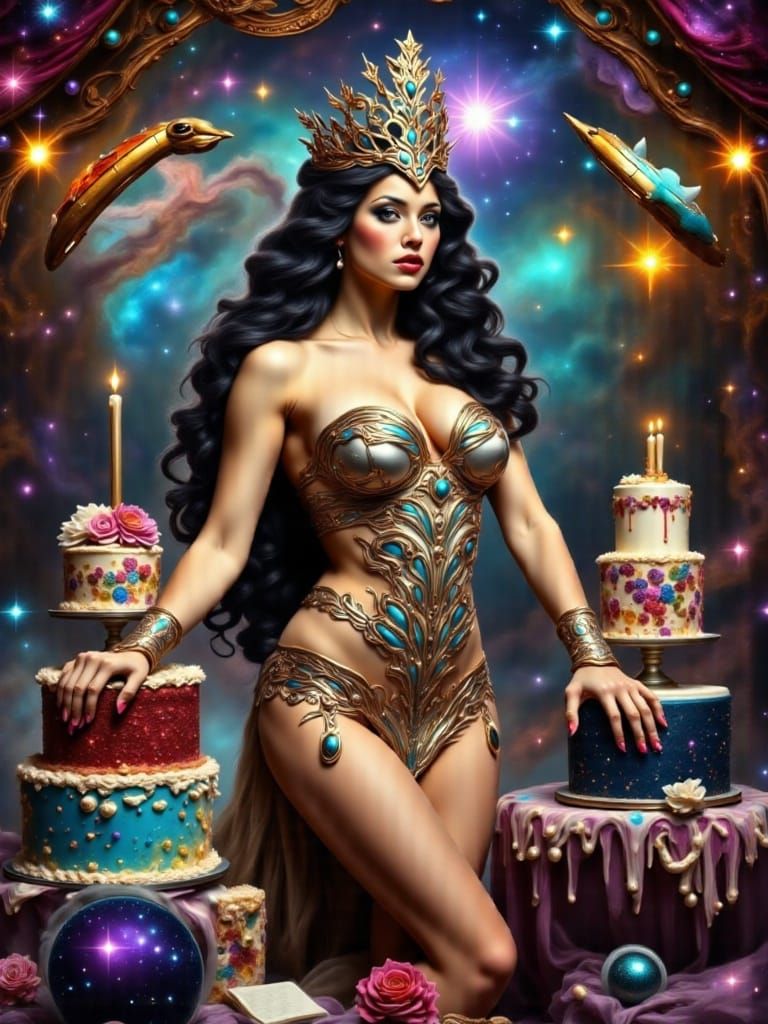 Surreal Sci-Fi Princess Leia Emerges from Birthday Cake in M...