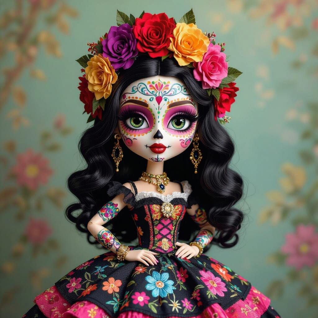 Bratz Doll as Catrina in Vibrant Day of the Dead Celebration