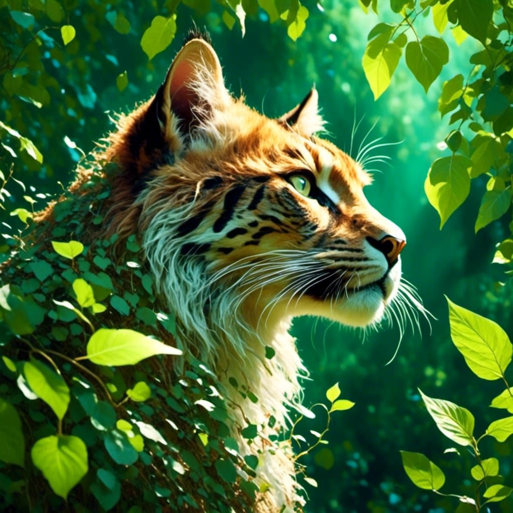 Hyper-Realistic Big Cat Portrait in Sunlight