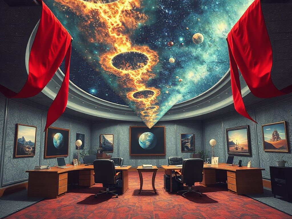 Galactic Red Tape Bureaucracy in Cosmic Artistic Style