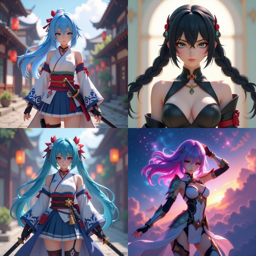 Detailed 3D Anime Concept Art in WLOP Style
