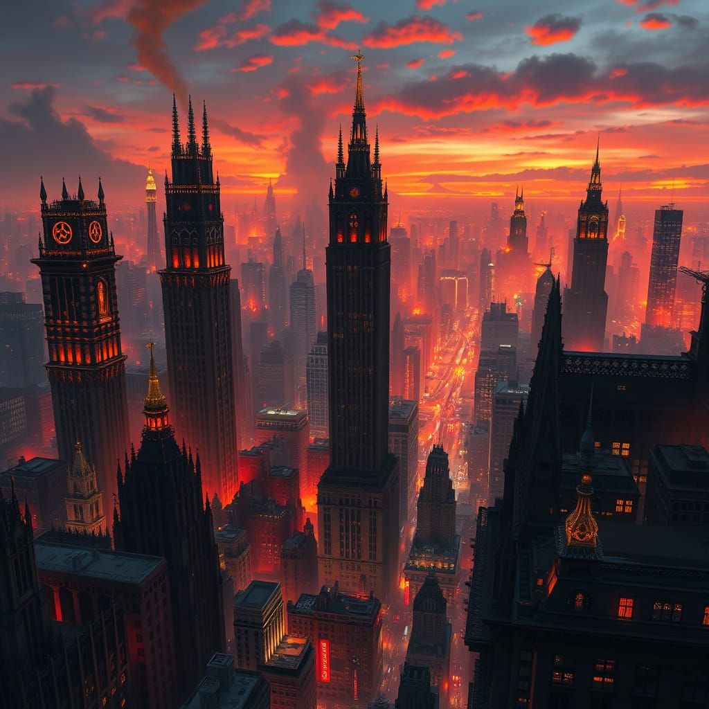 Cyberpunk Hell's Kitchen at Dusk