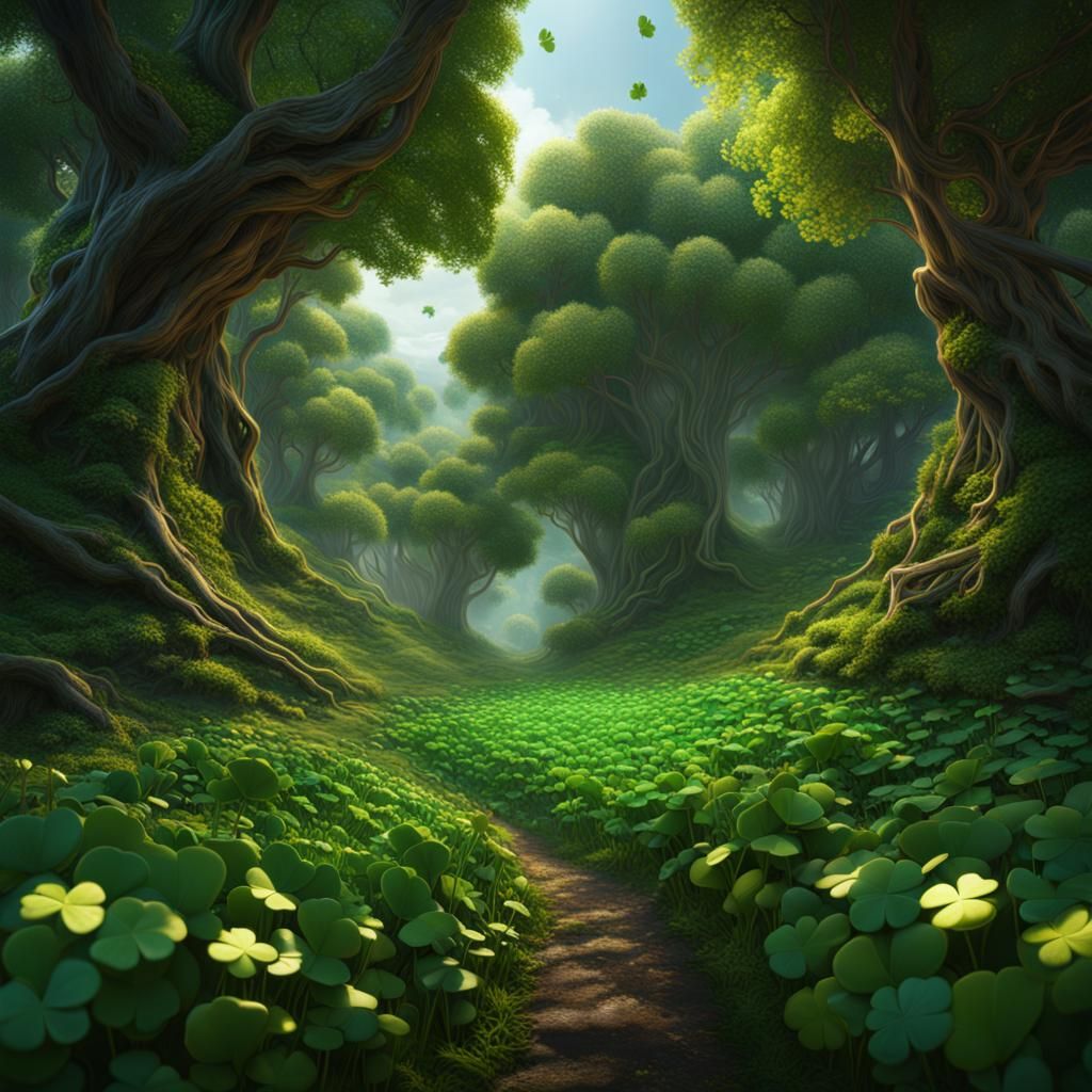 Picking a Lucky Four Leaf Clover