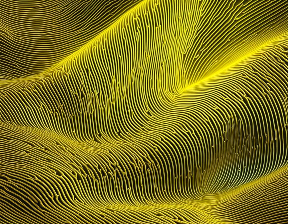 Striking Yellow Neon Light Waves on White
