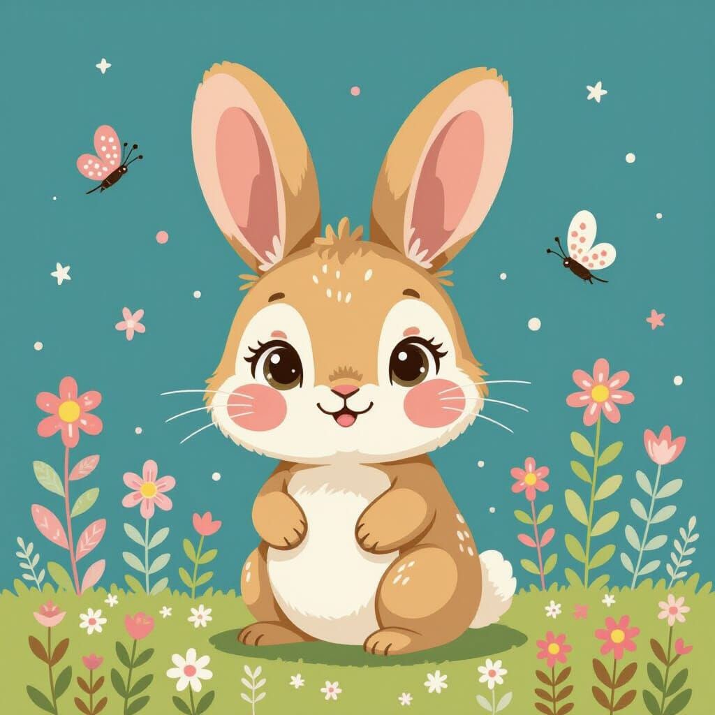 Whimsical Creature with Pastel Colors and Textures