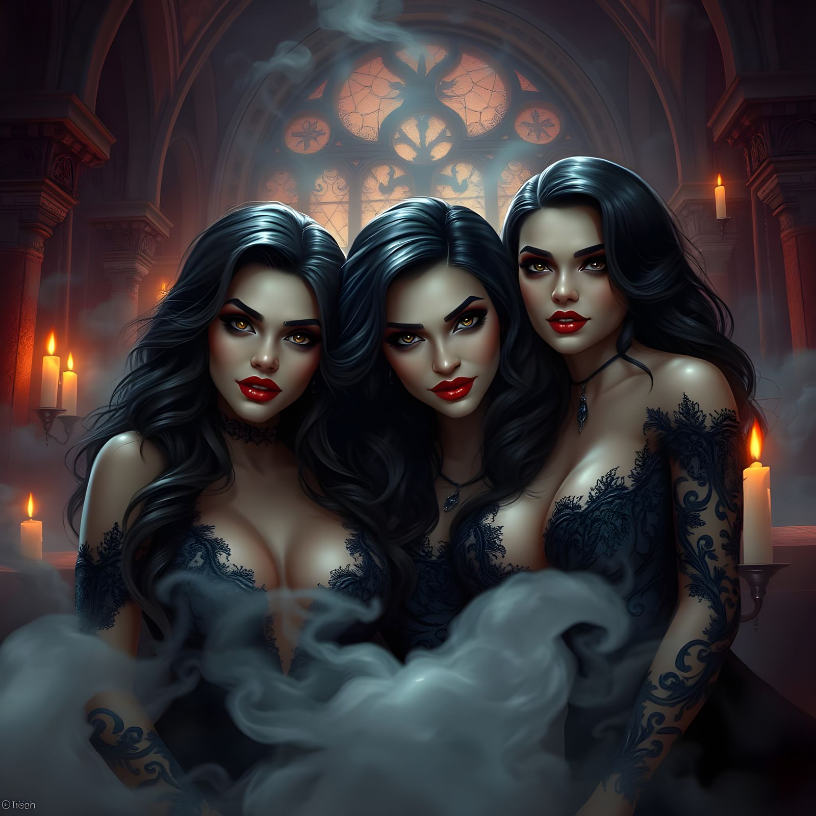 Seductive Vampire Goddesses in Lavish Dark Fantasy