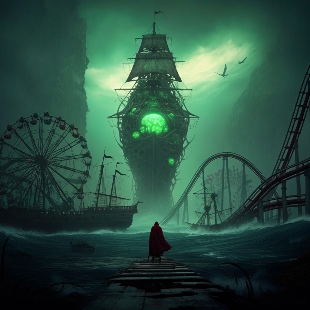 Retro-Futuristic Amusement Park Doom in Symbolic Realism