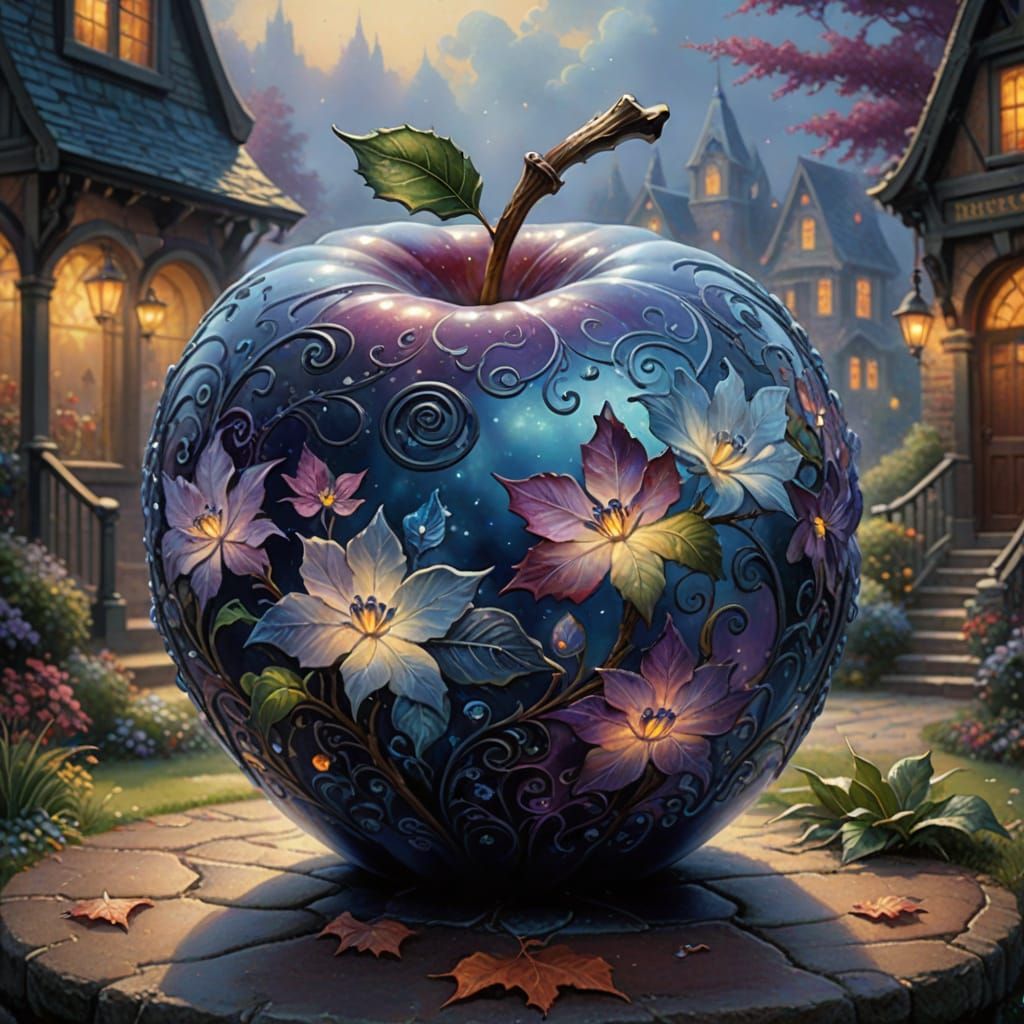 Mystical Onyx Apple in Ethereal Glory