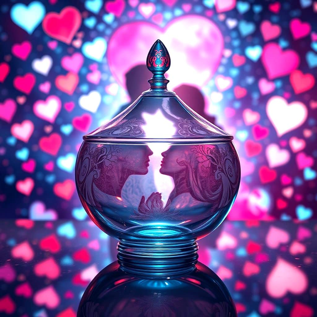Heart Symbol in Glass Bowl, Fantasy Concept Art