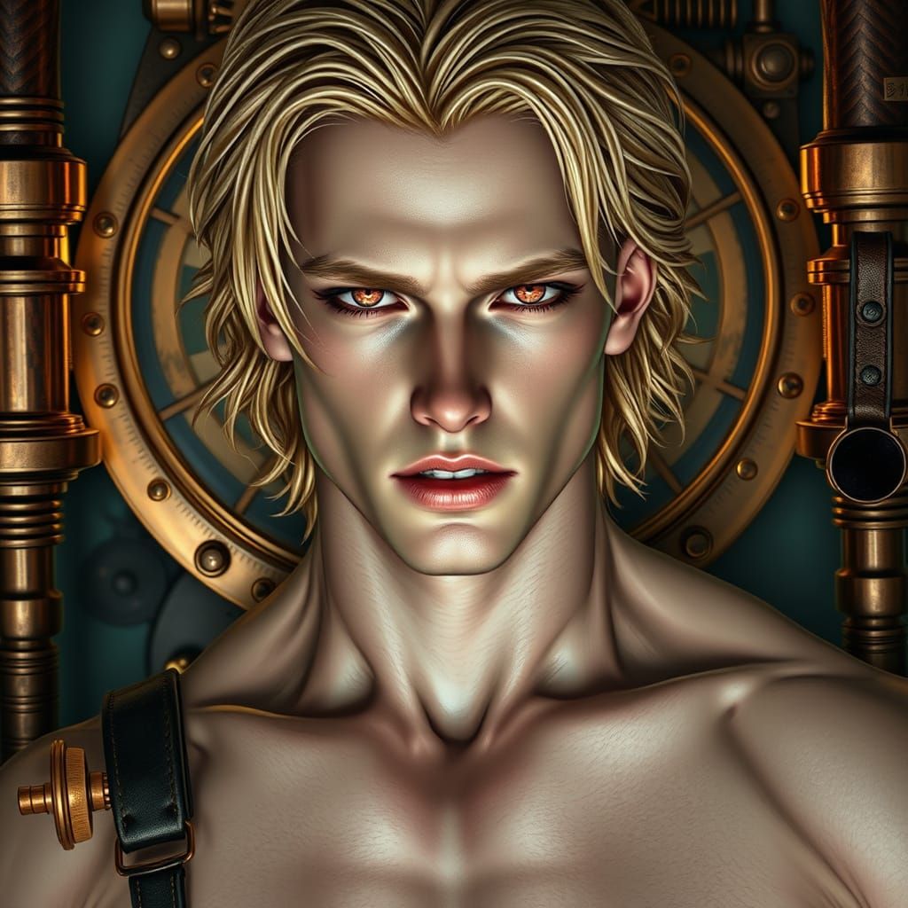 Chiseled Vampire in Steampunk Regalia