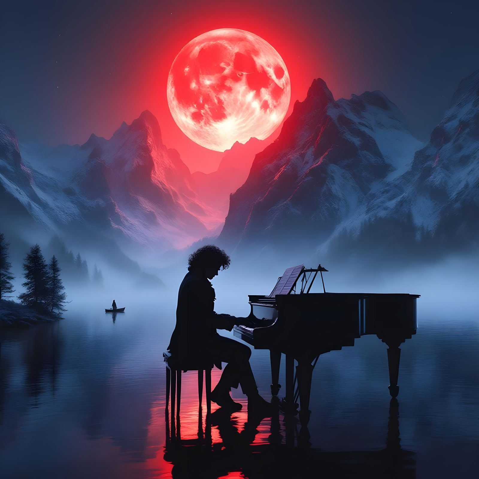 Beethoven's Moonlight Sonata on Lake Lucerne