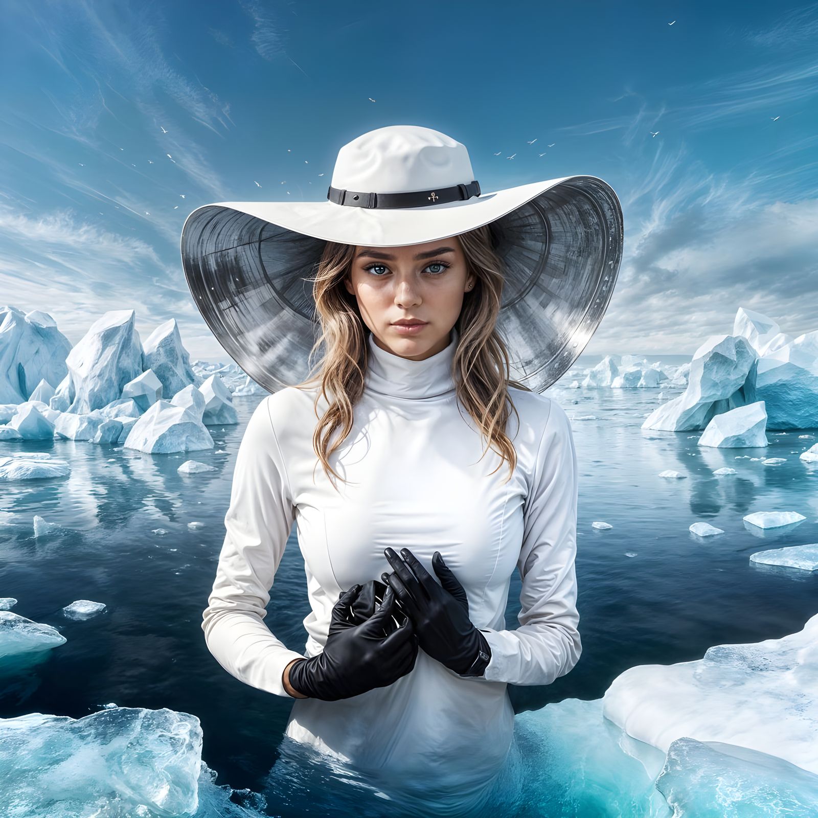 Abstract Black Frame Filled with Dynamic Shapes