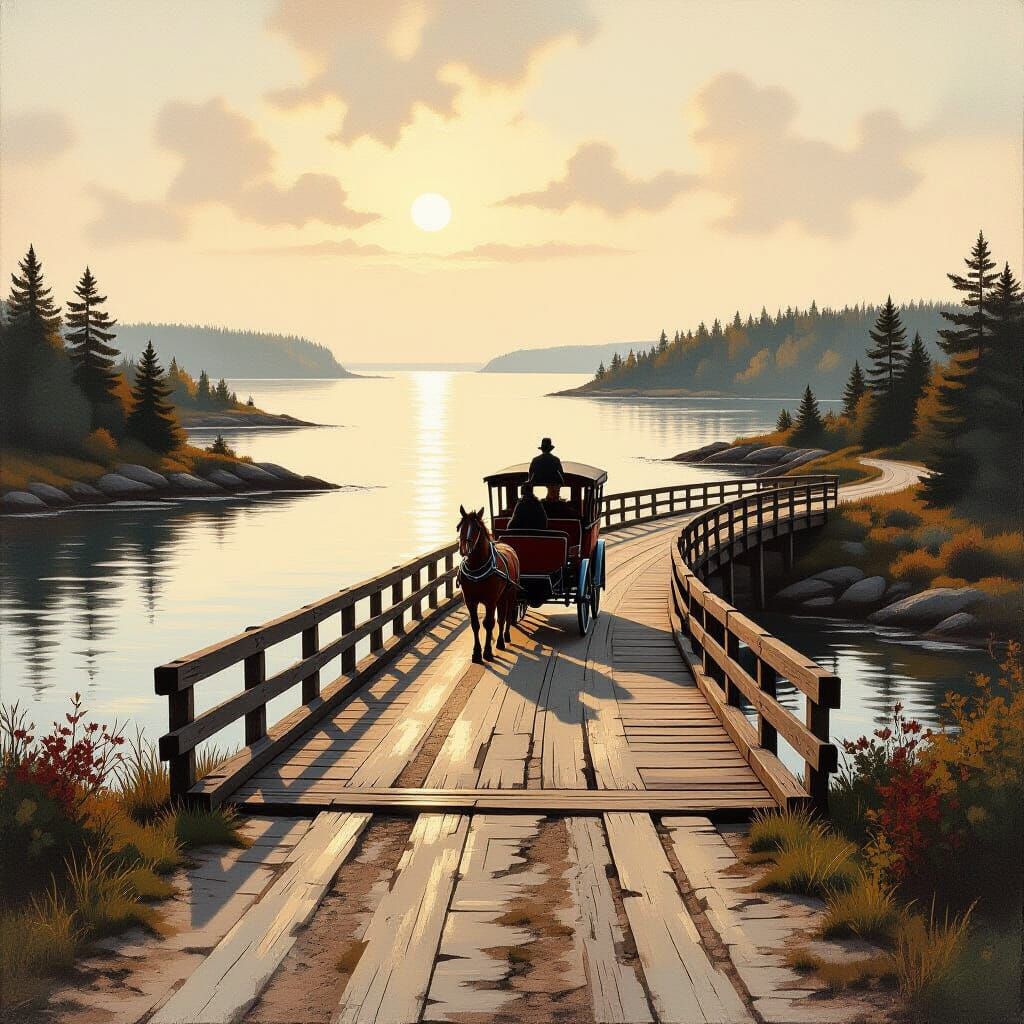 Maine Coast Bridge in 1800s Style