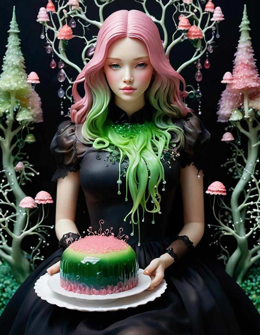 Jelly Art, Jelly Figurine with Jelly Cake