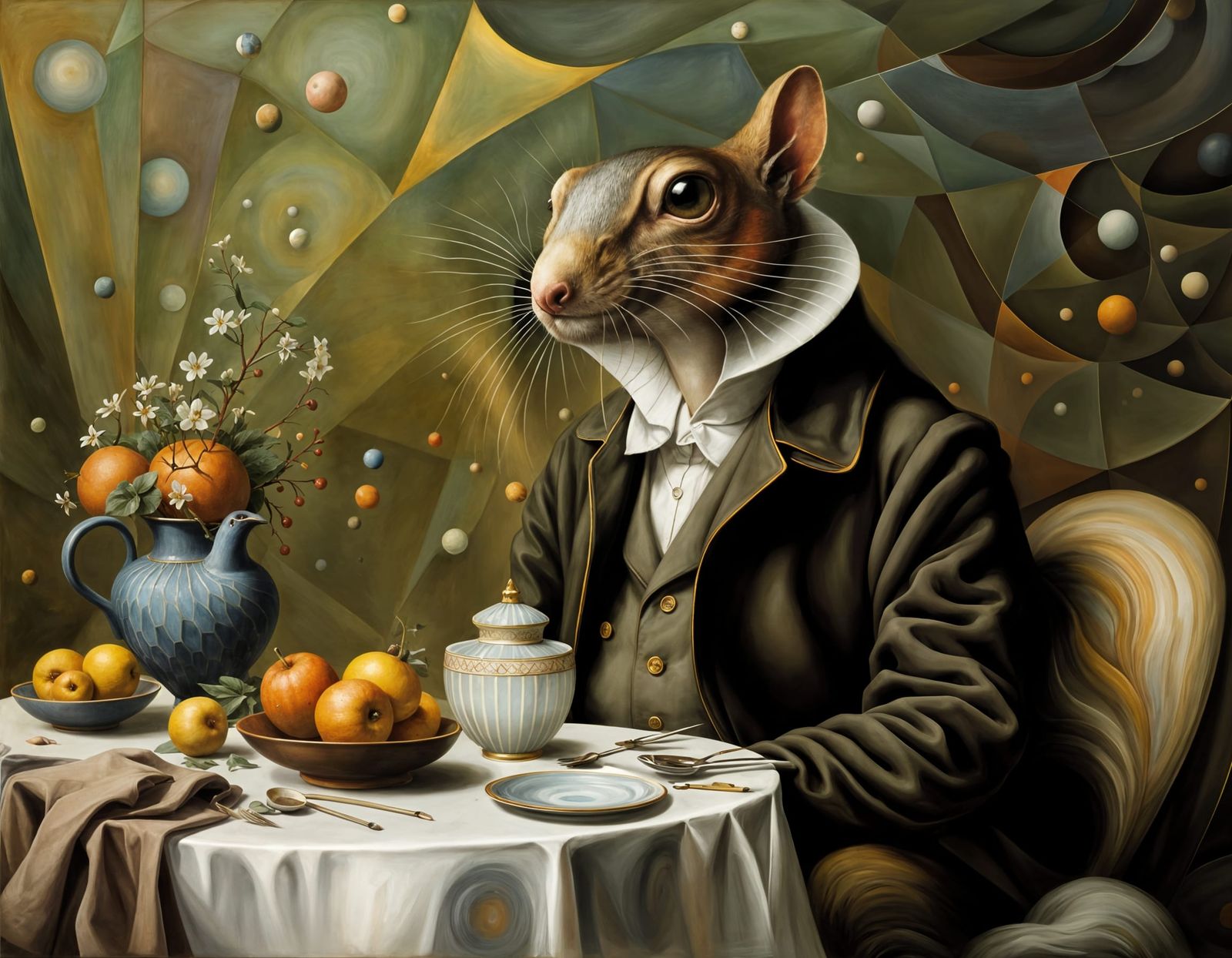 Abstract Secret Squirrel in Hilma af Klint Style