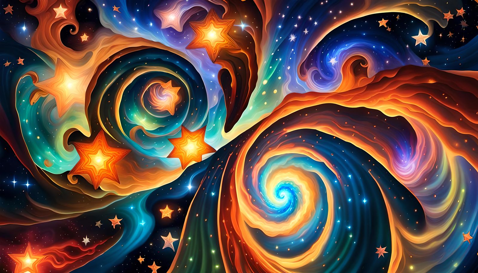 Star-Formation Cluster in Impasto Oil Paint