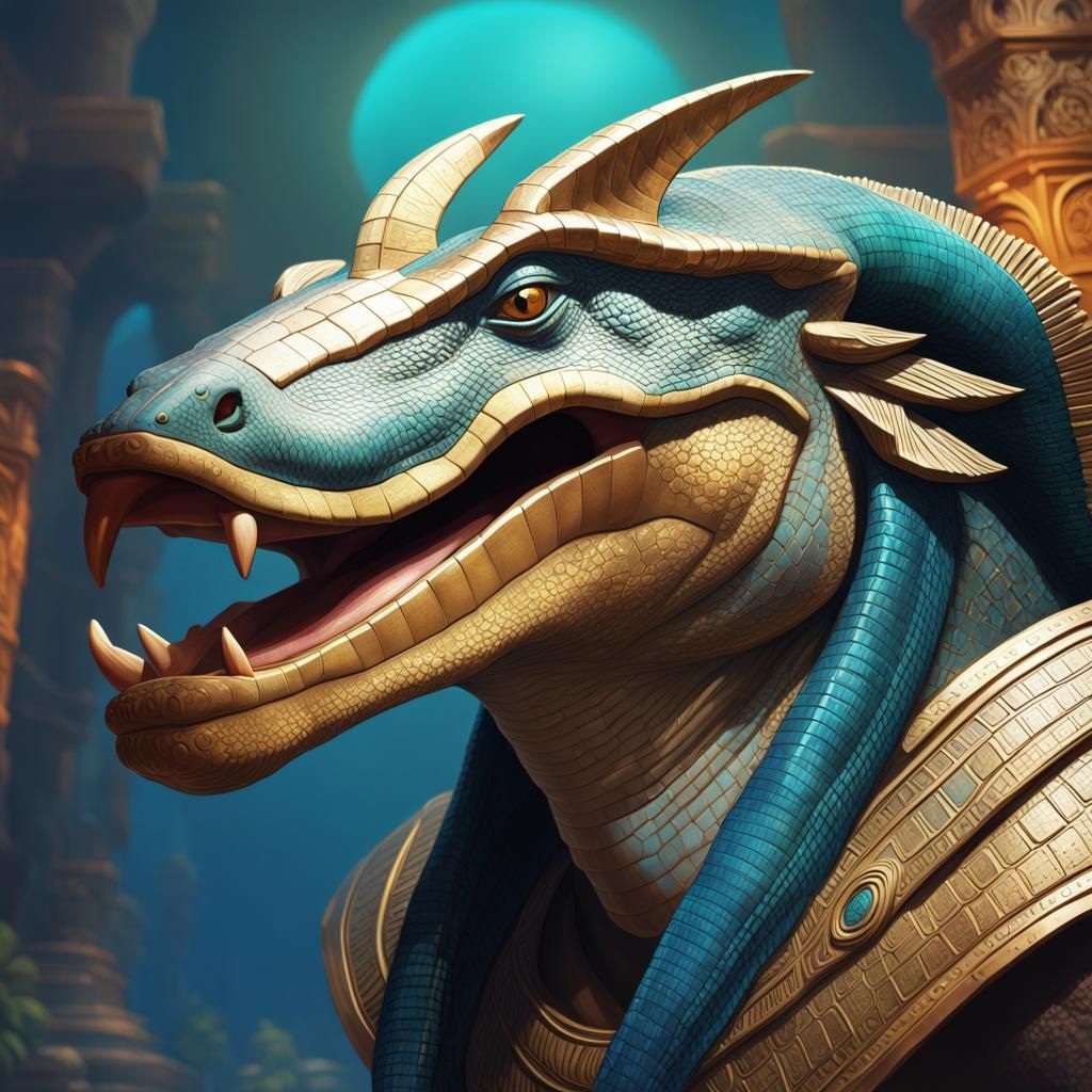 Hyperrealistic Sobek Concept Art in Splash Art Style