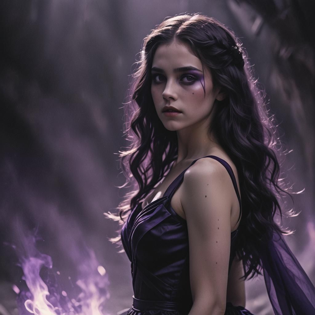 Stunning Princess of Darkness and Purple Light