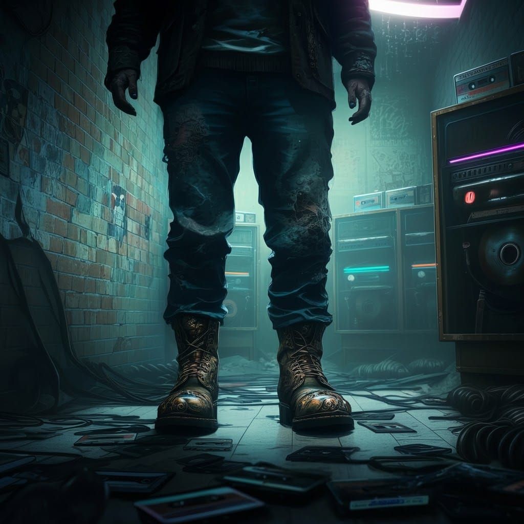 Ornate Boots in Dystopian Dieselpunk Fusion